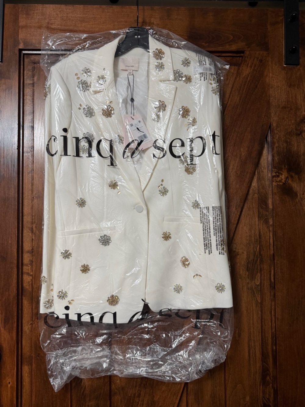 Cinq a Sept Karlie Tumbling Flowers Embellished Blazer - Picture 9 of 12